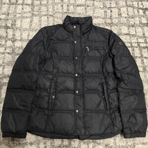 Vintage Diesel Duck Down Puffer Jacket Womens XL Black Quilted Winter Coat Y2K